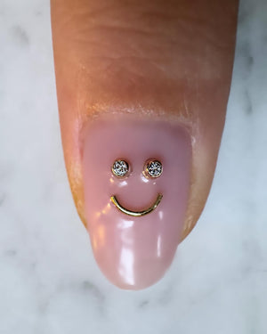 Diamond eyes smiley nail charm SET