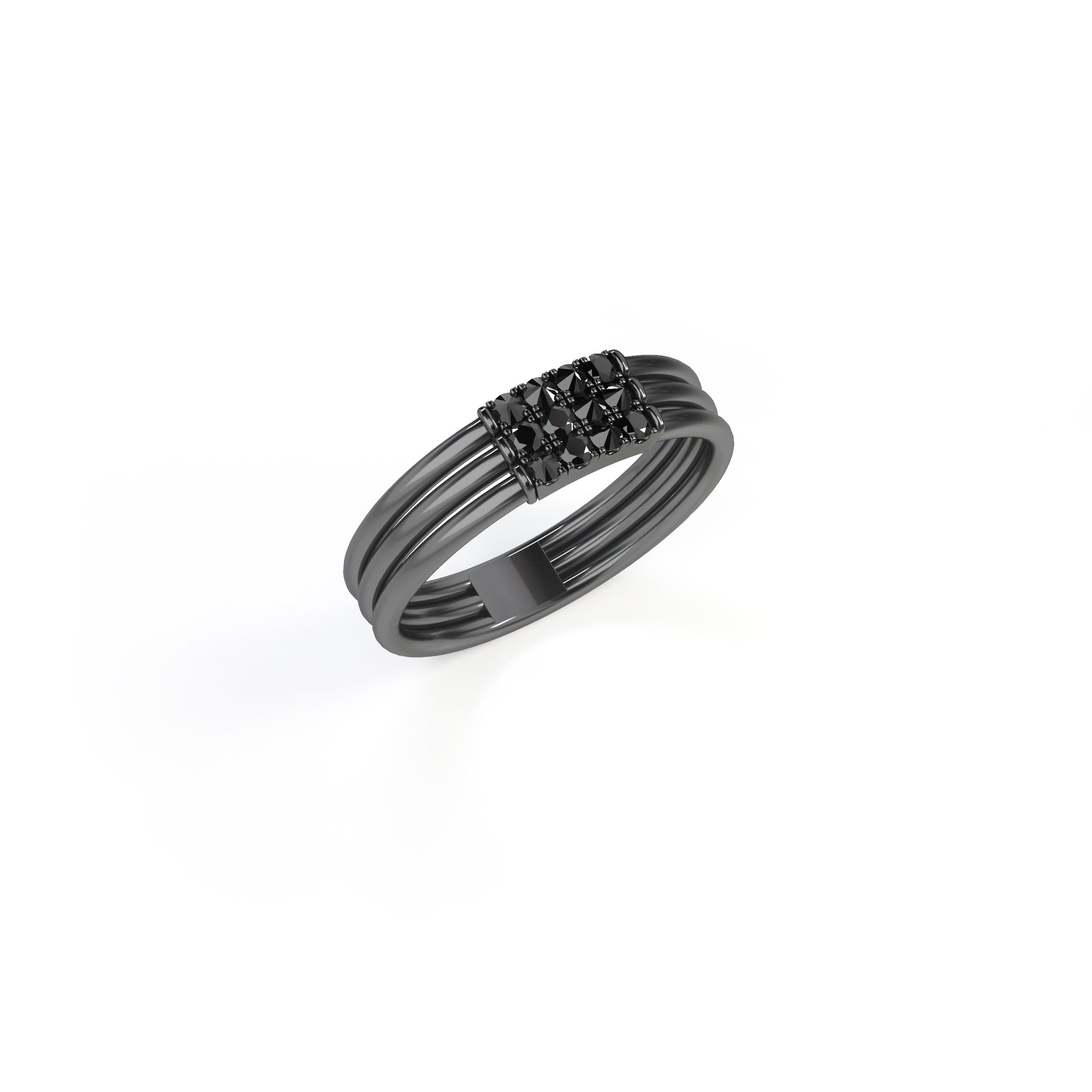 Feel The Love Black Diamond Braille Heavy Signet Ring