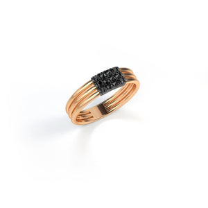 Feel The Love Black Diamond Braille Heavy Signet Ring