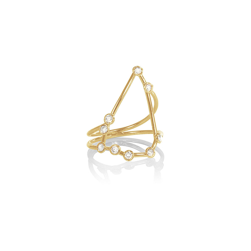 IN STOCK 18ct Yellow Gold Capricorn Constellation Ring