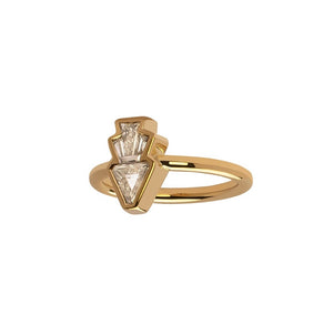 IN STOCK One of a kind 18ct Yellow Gold Art Deco Inspired Diamond Ring