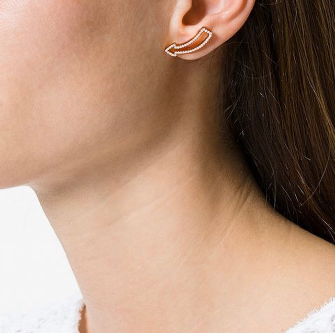 IN STOCK 18ct Rose Gold 'Fun This Way' Single Pavé Stud Earring