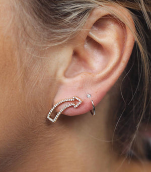 IN STOCK 18ct Rose Gold 'Fun This Way' Single Pavé Stud Earring