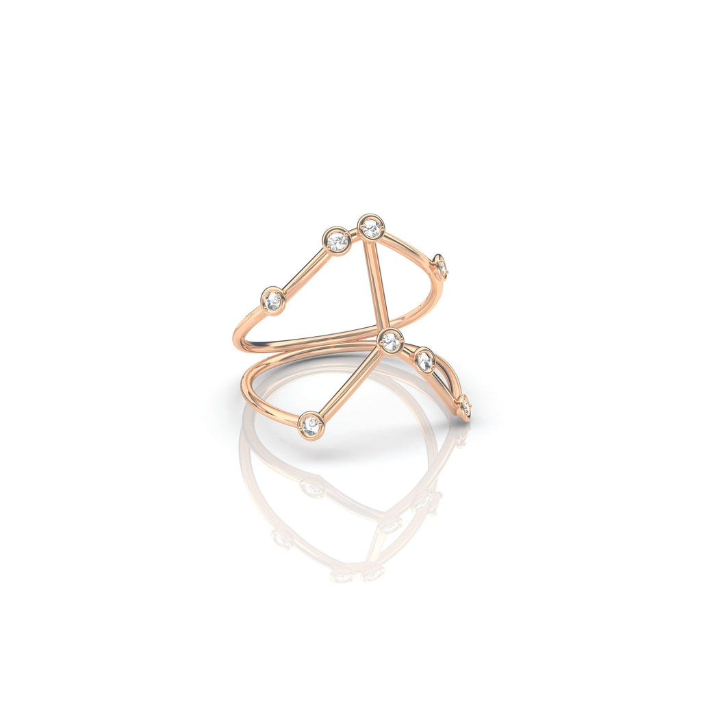 IN STOCK- 18ct Rose Gold Cancer Constellation Ring
