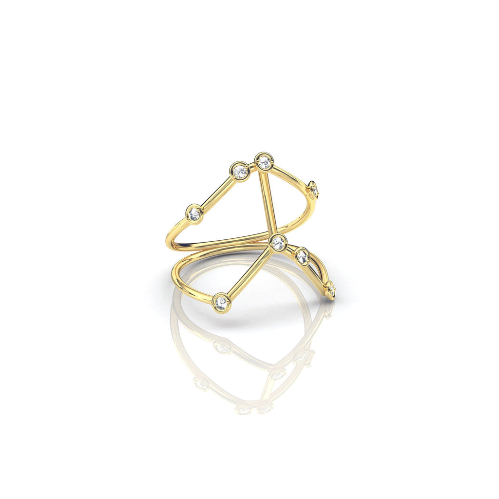 IN STOCK 18ct Yellow Gold Cancer Constellation Ring