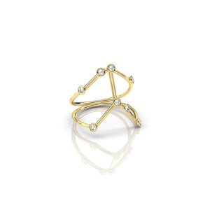 IN STOCK 18ct Yellow Gold Cancer Constellation Ring