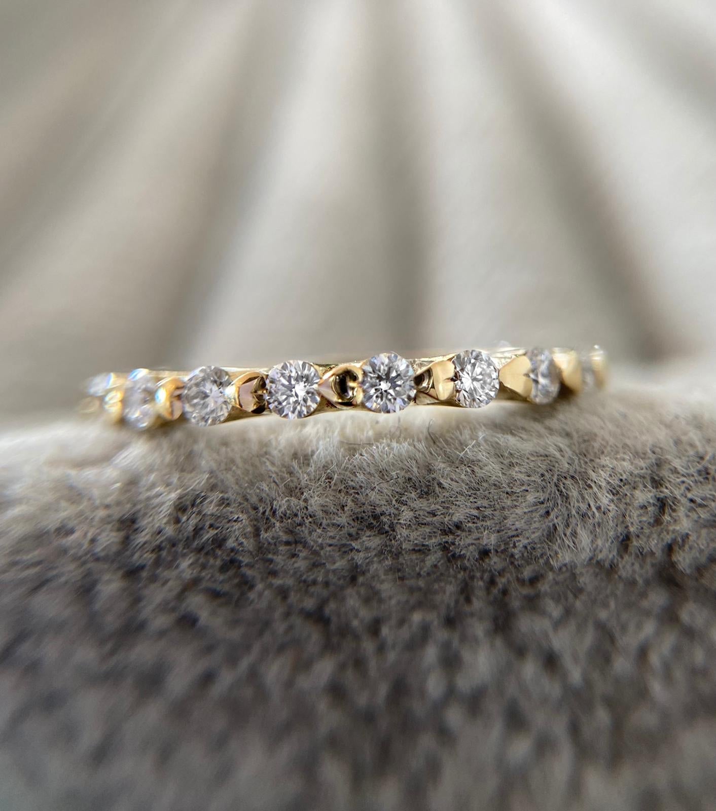 IN STOCK 18ct Yellow Gold Hearts and diamonds eternity ring
