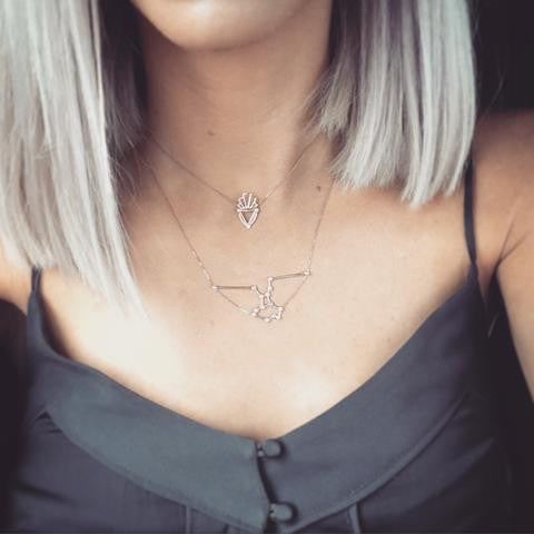 IN STOCK 18ct Yellow Gold Deco Logo Necklace