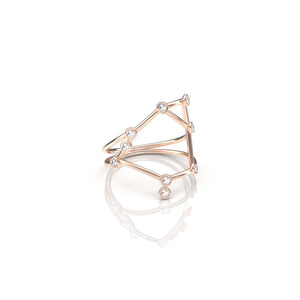 IN STOCK 18ct Rose Gold Libra Constellation Ring