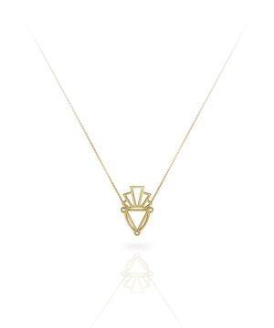 IN STOCK 18ct Yellow Gold Deco Logo Necklace
