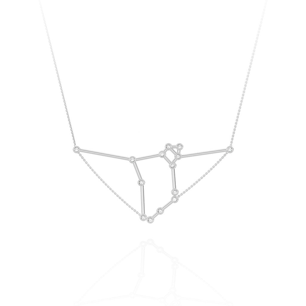 IN STOCK 18ct White Gold Pisces Constellation Necklace