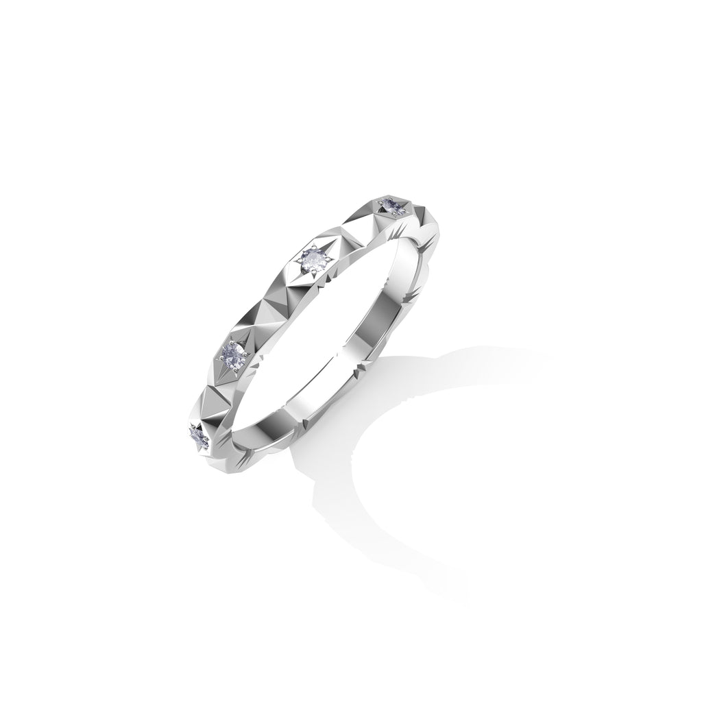 Faceted Diamond Band